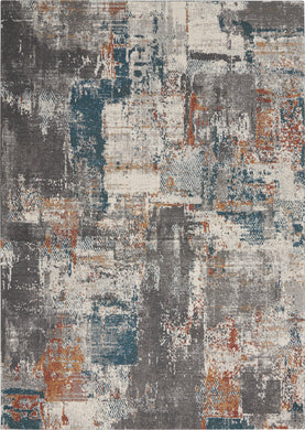 Nourison Tangra 5'x7' Grey Multi   Area Rug