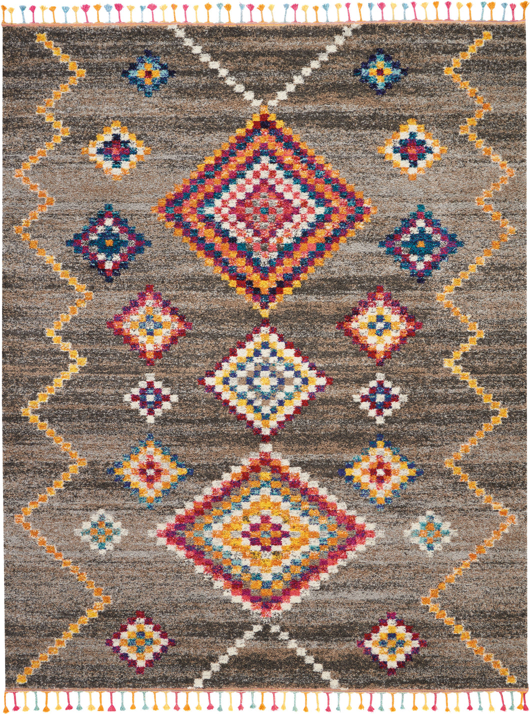 Nourison Nomad NMD05 Grey Multicolor 8'x11' Oversized  Rug