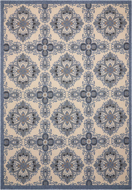 Nourison Caribbean CRB10 Blue and Ivory 4'x6'  Area Rug