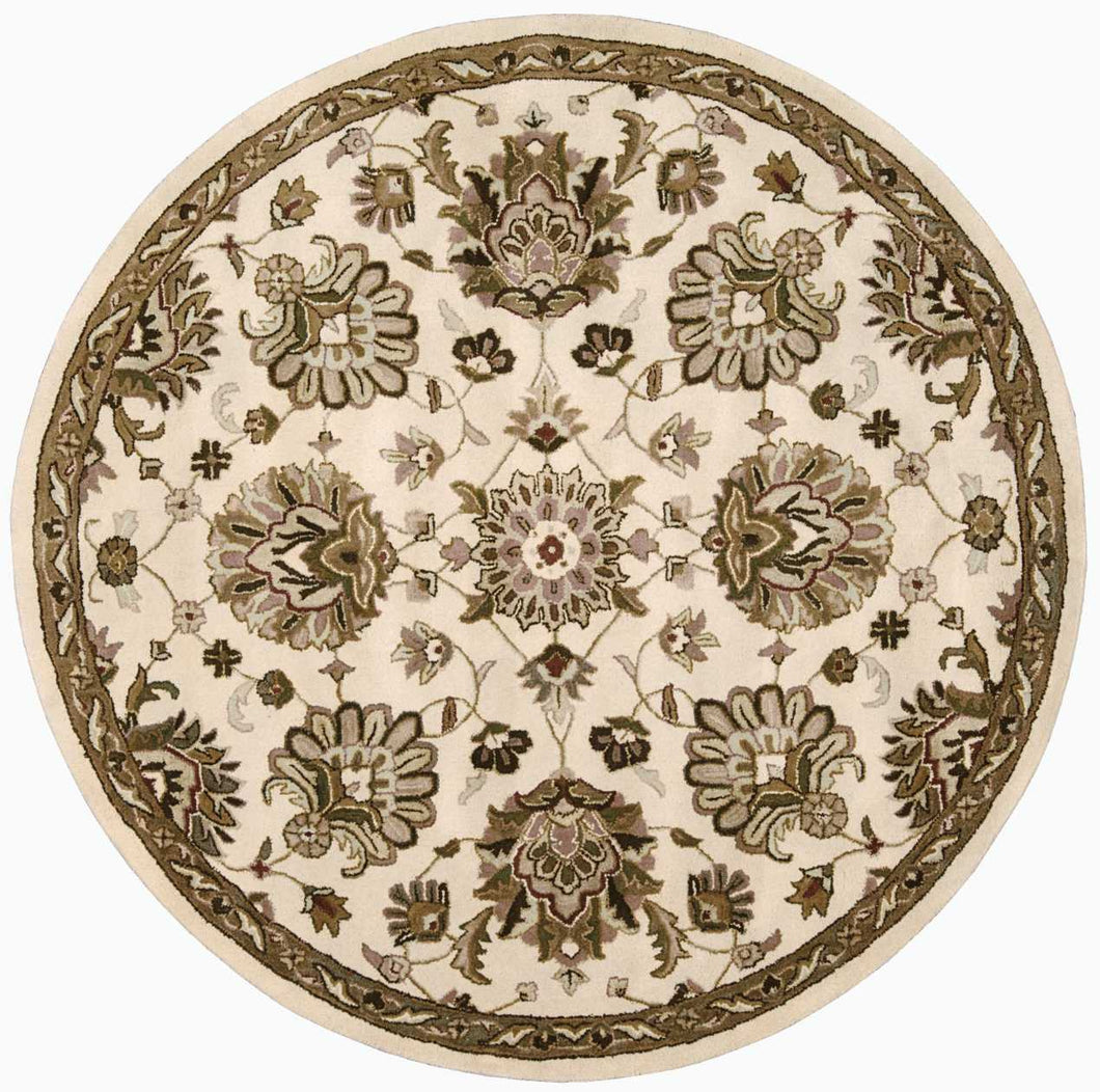 Nourison Jaipur JA47 White Multicolor 8' Round   Rug
