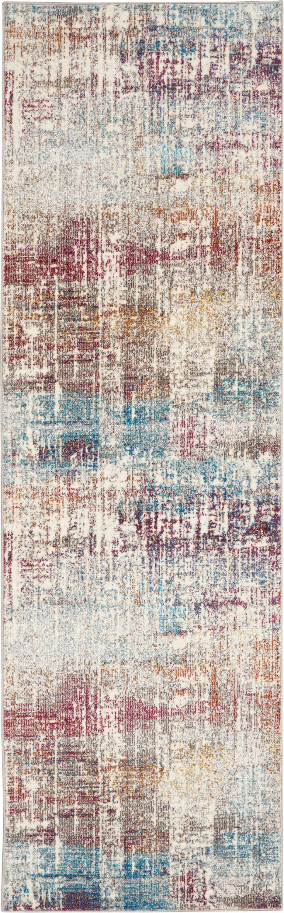 Nourison Radiant RAD07 Multicolor 7' Runner Low-pile Hallway Rug