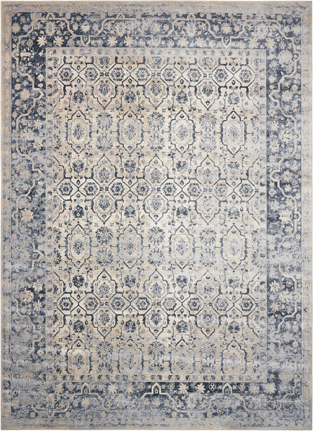 kathy ireland Home Malta MAI04 Blue and Ivory 9'x12'   Rug