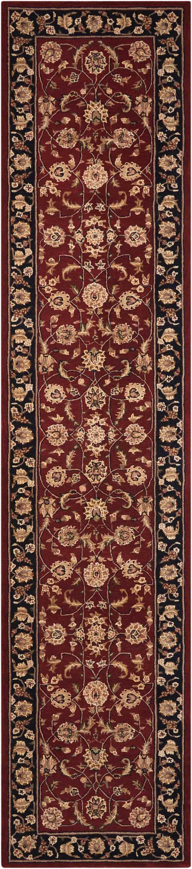 Nourison 2000 2002 Dark Red Multicolor 12' Runner  Area Rug