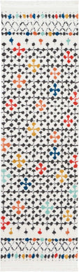 Nourison Kamala DS504 White Multicolor 8' Runner  Hallway Rug