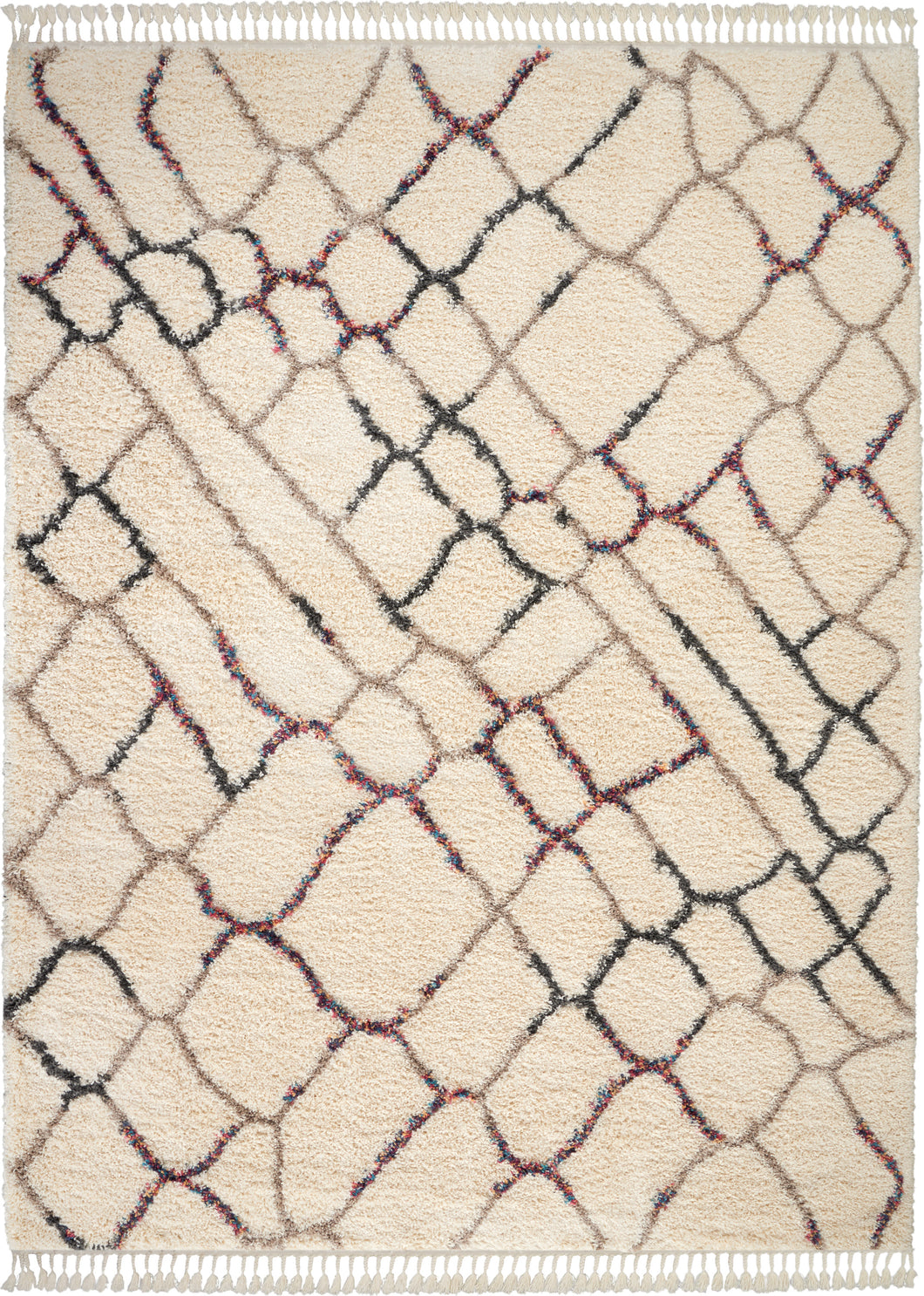 Nourison Denmark Shag DNK03 Cream 8'x11' Large  Rug