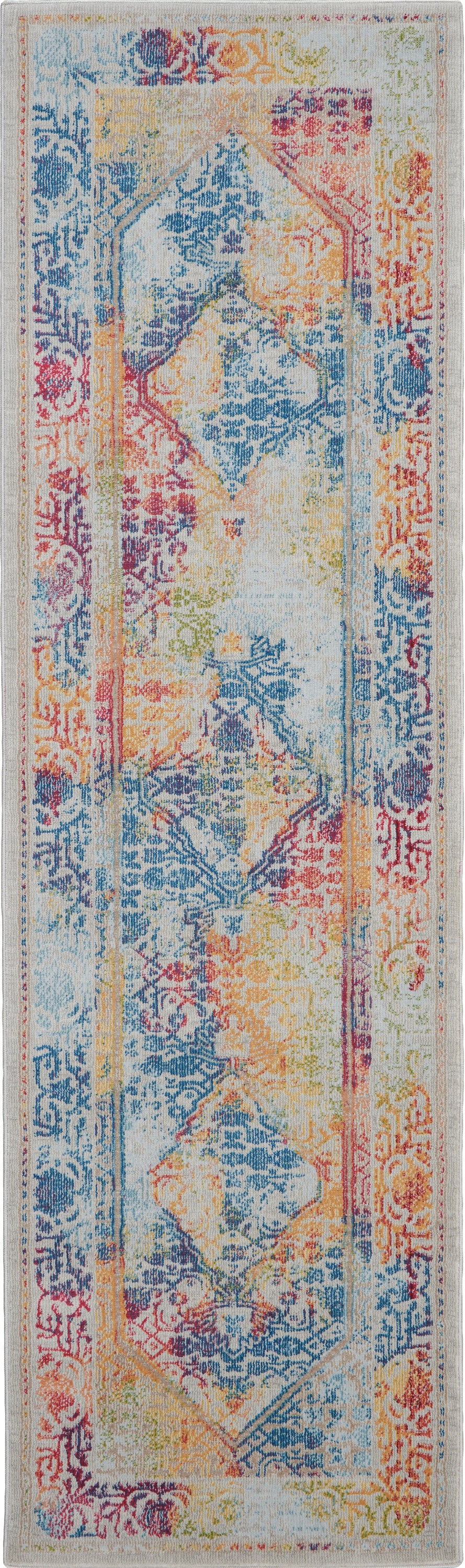 Nourison Ankara Global ANR04 Multicolor 6' Runner Low-pile Hallway Rug