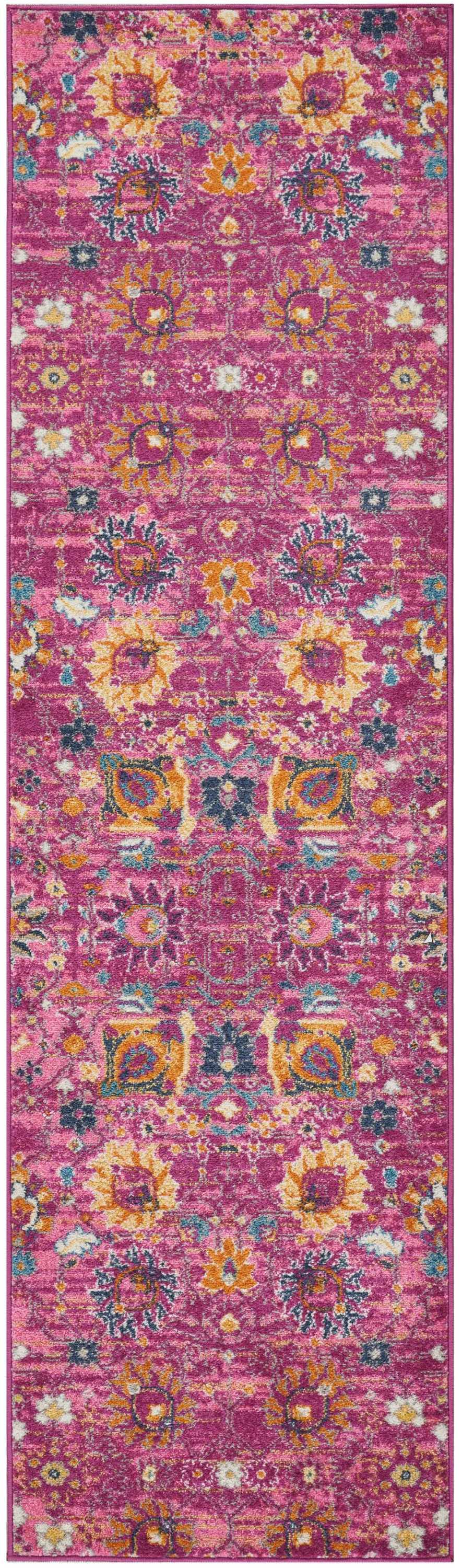 Nourison Passion PSN01 Pink 8' Runner  Hallway Rug