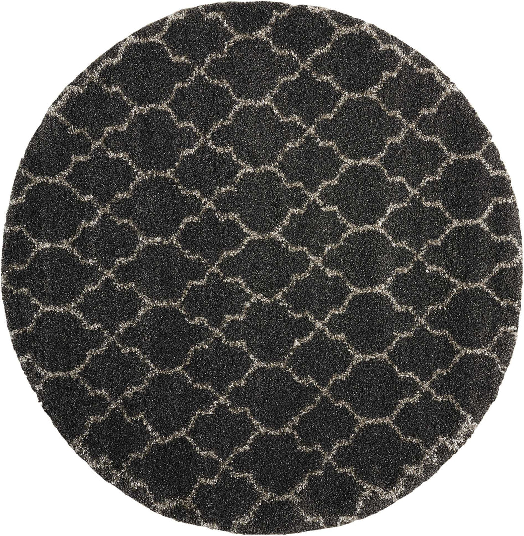 Nourison Amore AMOR2 Black 7' Round   Rug