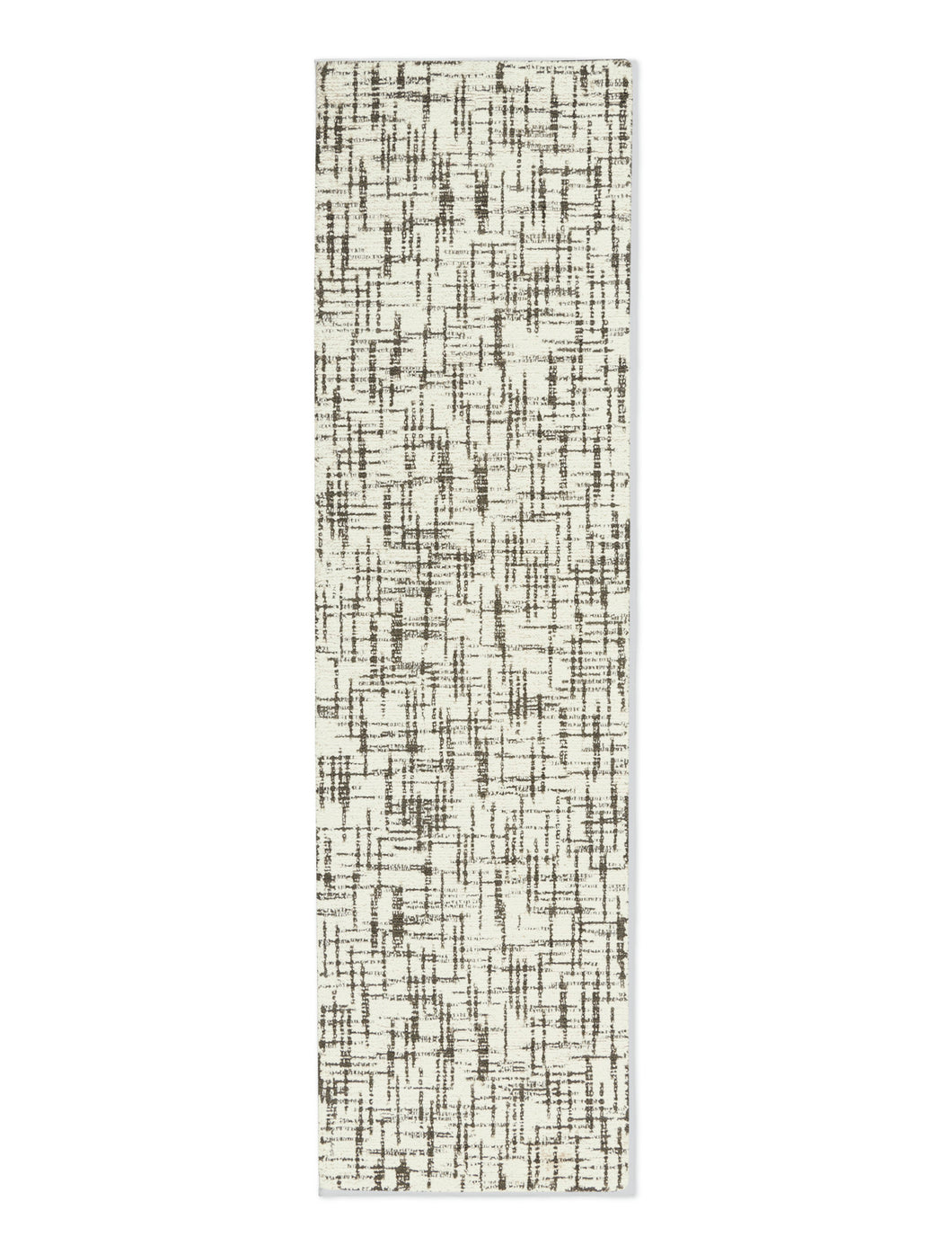 Calvin Klein Tucson CK820 White and Grey 8' Runner Wool Hallway Rug