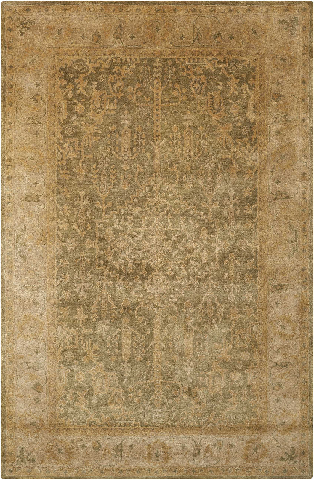 Nourison Jaipur JA44 Green Multicolor 4'x6'  Area Rug