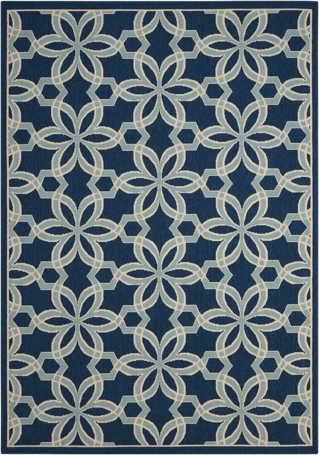 Nourison Caribbean CRB05 Dark Blue 5'x8'  Area Rug