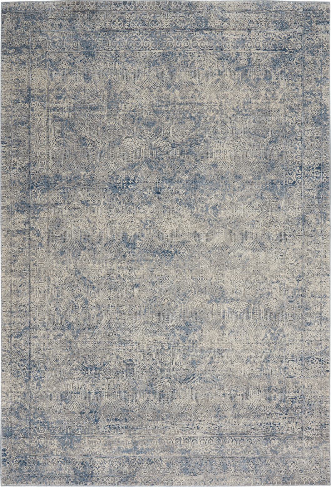 Kathy Ireland Grand Expressions 5'x7' Ivory Blue   Area Rug