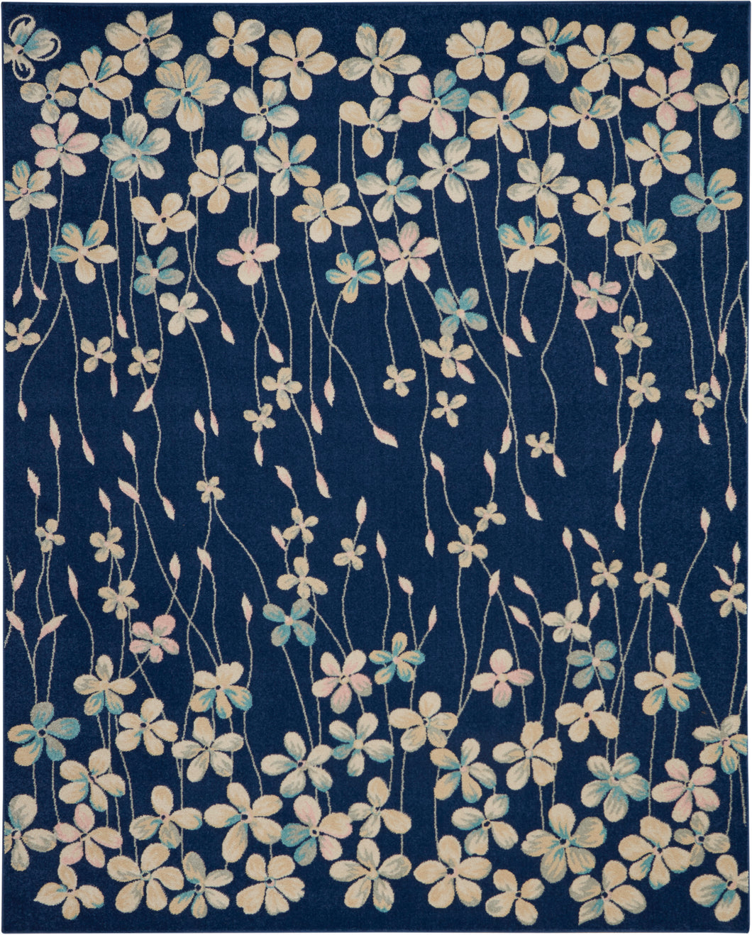 Nourison Tranquil TRA04 Navy Blue 9'x12' Oversized  Rug