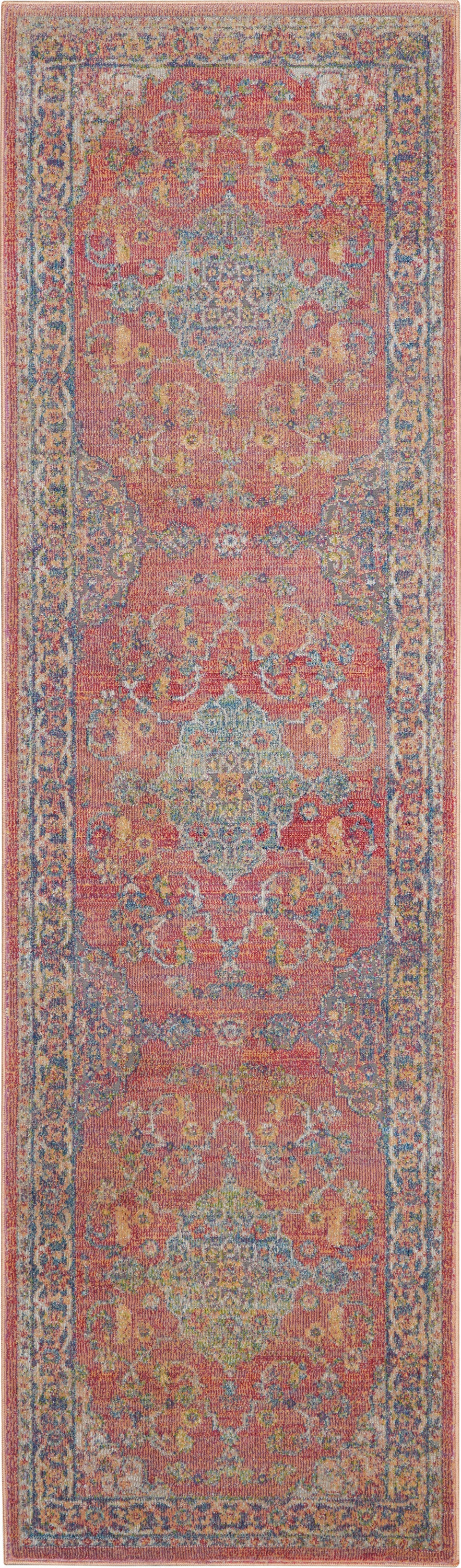 Nourison Ankara Global ANR01 Multicolor 6' Runner Low-pile Hallway Rug