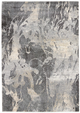 Nourison Fusion FSS16 Beige and Grey 5'x7' Low-pile Shag Area Rug