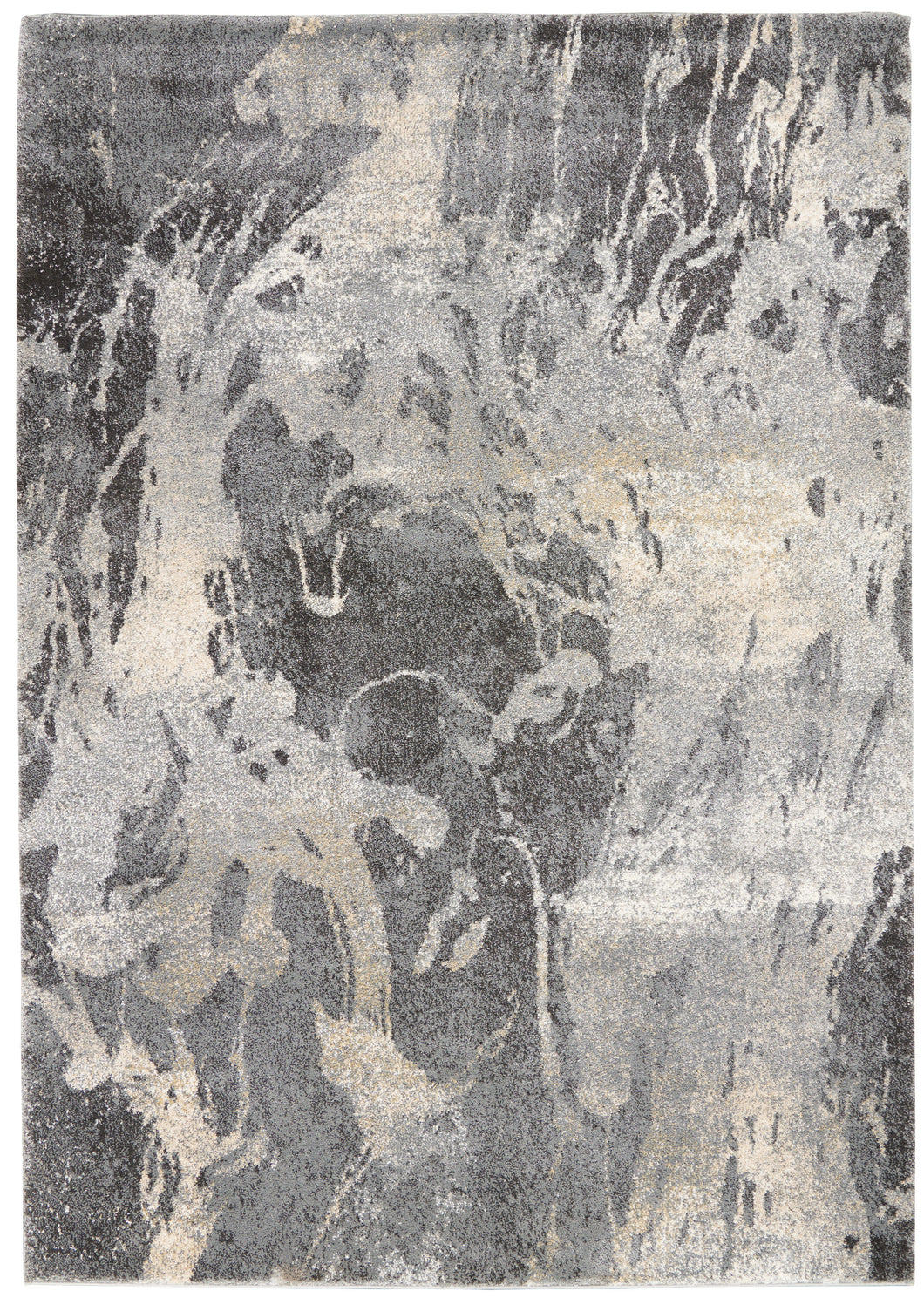 Nourison Fusion FSS16 Beige and Grey 5'x7' Low-pile Shag Area Rug