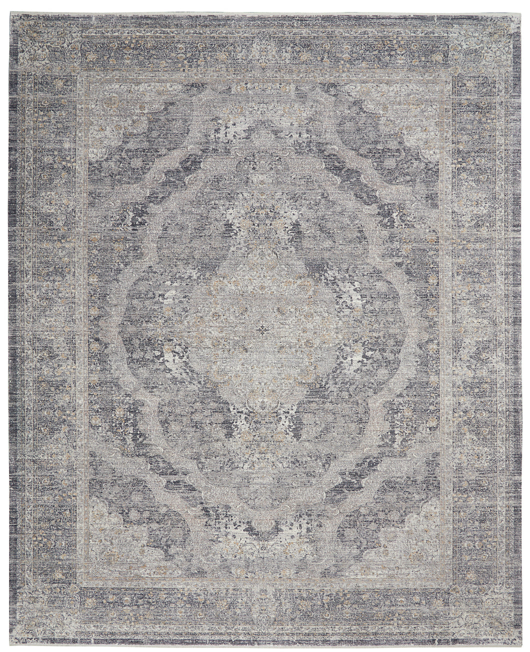 Nourison Starry Nights 8' x 10' Charcoal and Cream Vintage   Area Rug