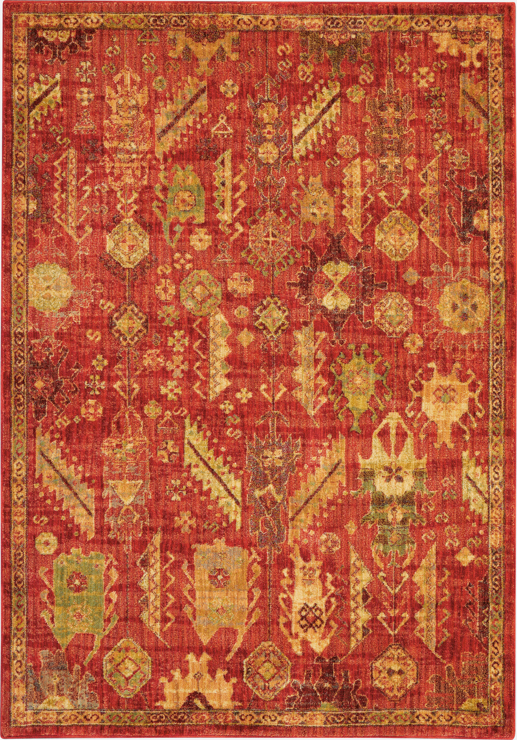 Nourison Jewel JEL04 Red 4'x6' Tribal Area Rug