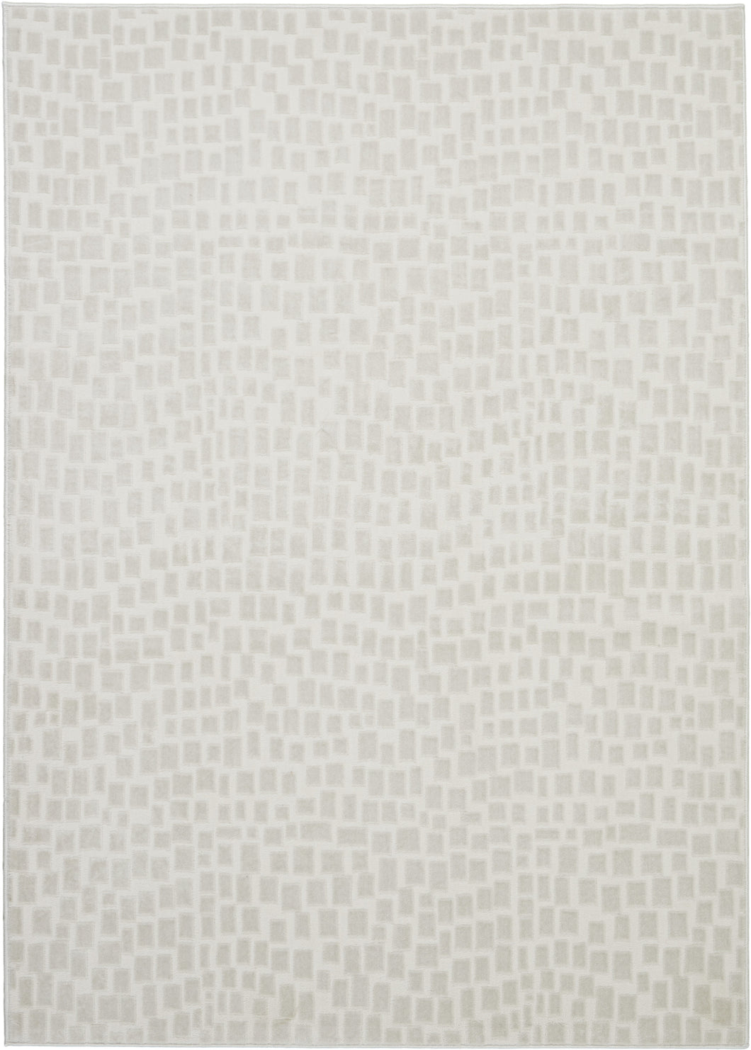 Nourison Urban Chic URC03 White 4'x6' Mid-century Area Rug