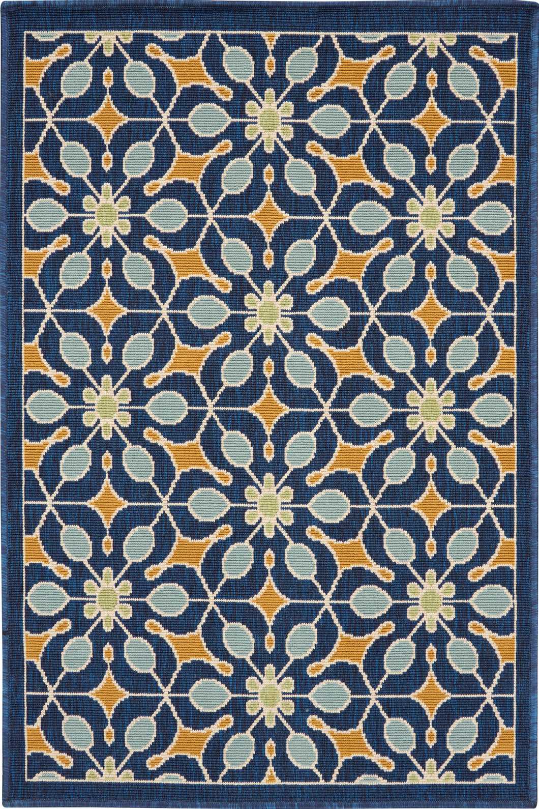 Nourison Caribbean CRB07 Navy Blue 3'x4'  Area Rug