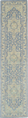 Nourison Jazmine JAZ01 Blue 10' Runner Wool Hallway Rug