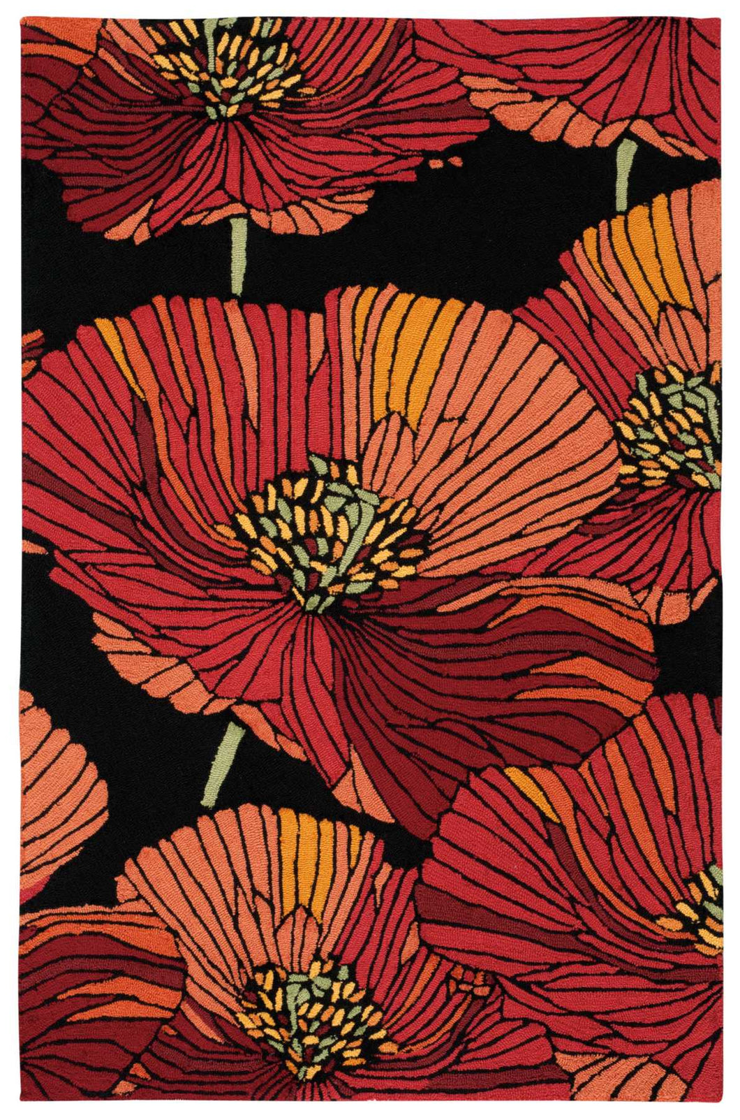 Nourison Fantasy FA24 Black 4'x6'  Area Rug