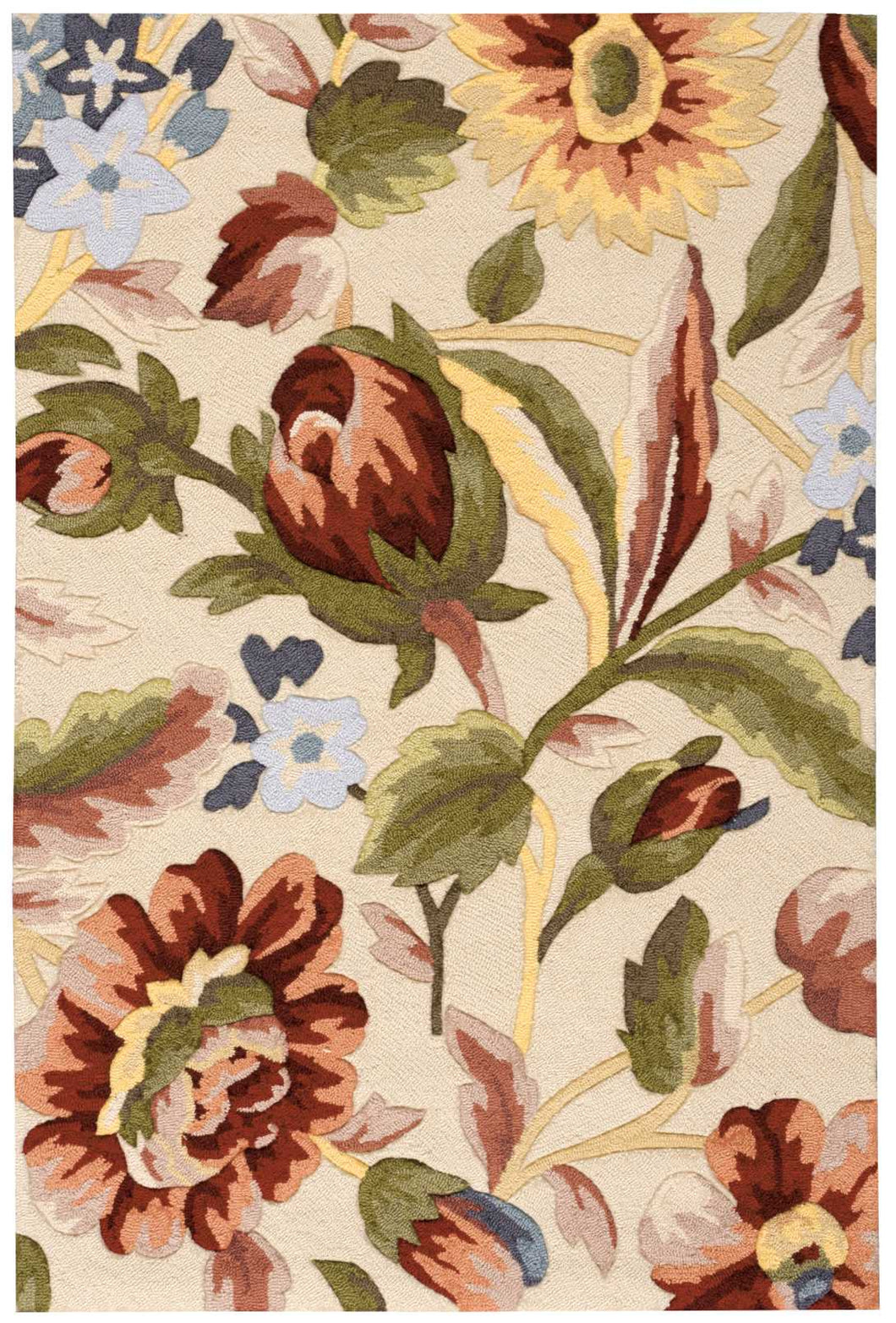 Nourison Fantasy FA23 White Multicolor 4'x6'  Area Rug