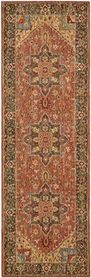 Nourison Living Treasures LI01 Brown 8' Runner  Hallway Rug
