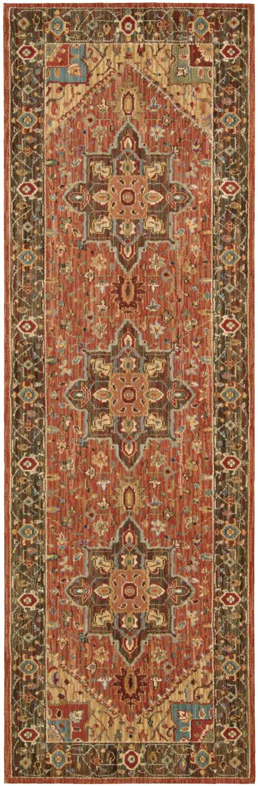 Nourison Living Treasures LI01 Brown 8' Runner  Hallway Rug