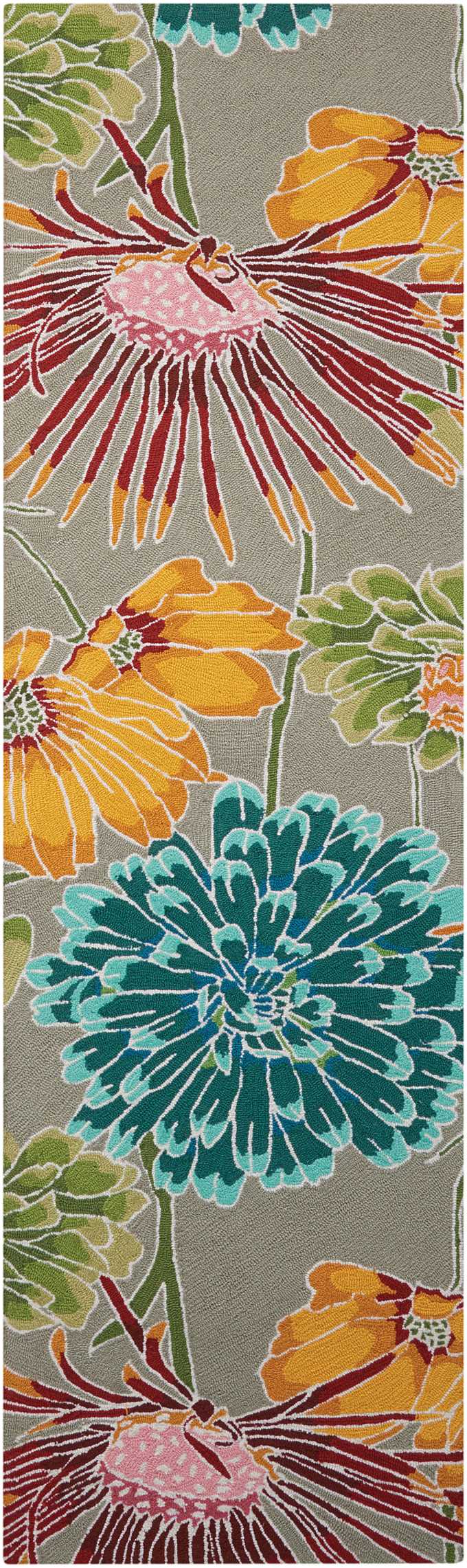 Nourison Fantasy FA26 Grey 8' Runner  Hallway Rug