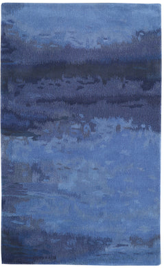 Calvin Klein Home Luster Wash SW18 Blue 3'x5'  Area Rug
