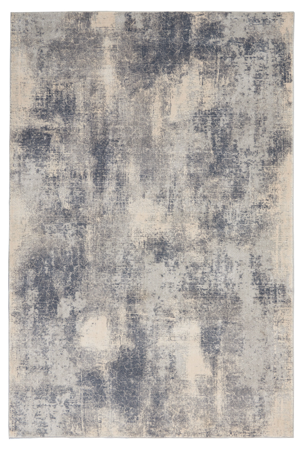 Nourison Rustic Textures RUS02 Slate Blue and Ivory 4'x6' Rustic Area Rug